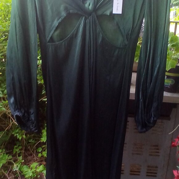 Young, Fabulous & Broke Deep Ombre Jade Green Silk Maxi Dress M NWT - Picture 8 of 11